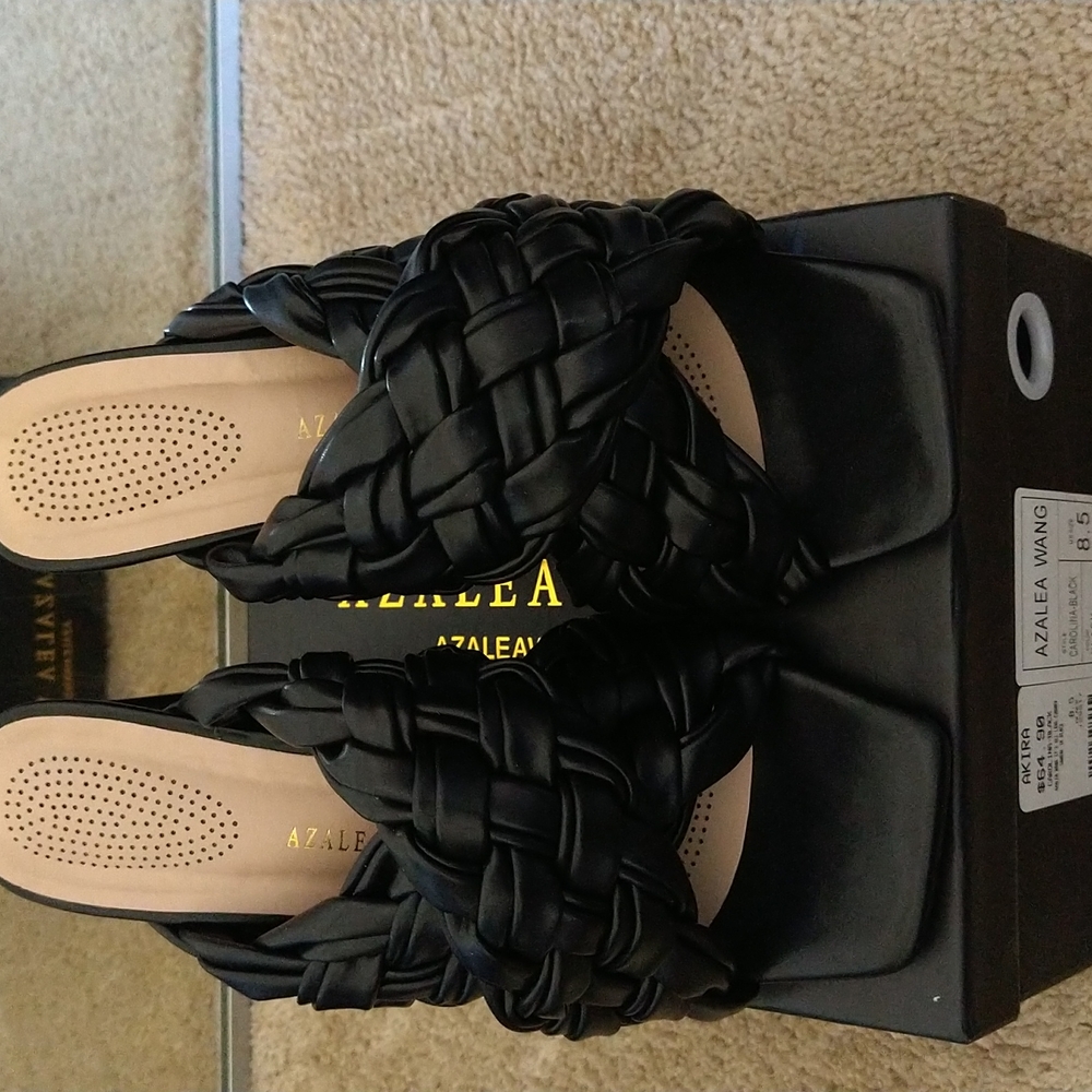 Azalea Wang black woven sandals